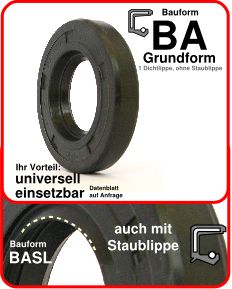 Simmerringe Bauform BA Simmerringe Bauform BA